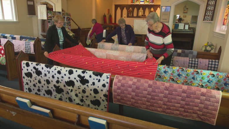 P.E.I. women stitch together quilts for foster children