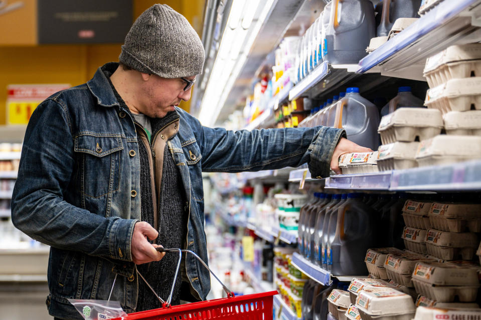 A customer shops for eggs at a  grocery store in Austin, Texas (Brandon Bell / Getty Images)