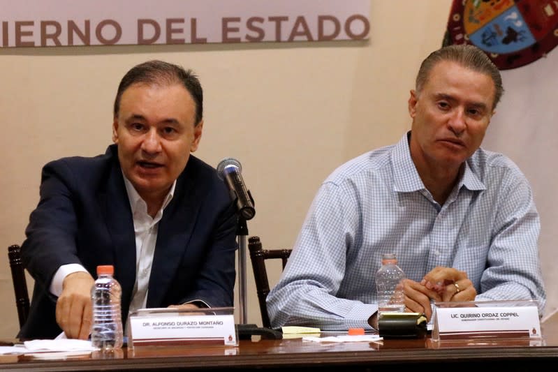 Mexico's Security Minister Durazo and Sinaloa State Governor Ordaz hold a news conference in Culiacan