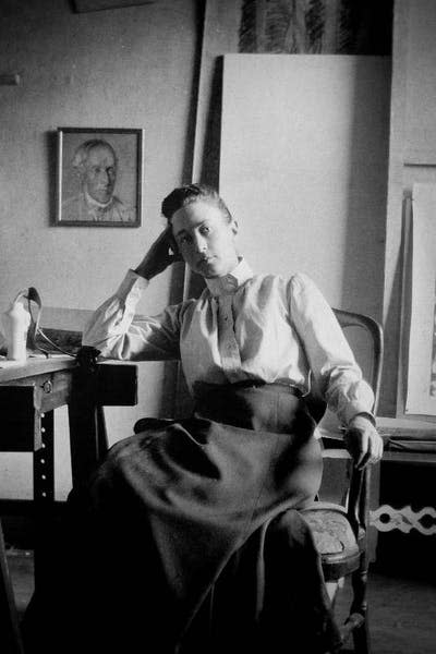 Retrato de Hilma af Klint en su estudio en Hamngatan en Estocolmo. Alrededor de 1885. <a href="https://commons.wikimedia.org/wiki/File:Hilma-af-Klint.jpg" rel="nofollow noopener" target="_blank" data-ylk="slk:Wikimedia Commons;elm:context_link;itc:0;sec:content-canvas" class="link ">Wikimedia Commons</a>