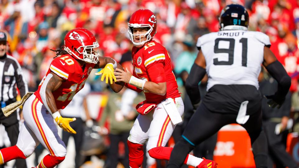 Kansas City Chiefs' Patrick Mahomes against Jacksonville Jaguars