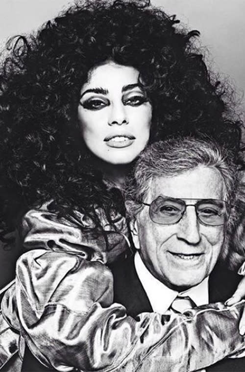 Lady Gaga with Huge Dark Curls and Tony Bennett, 2014