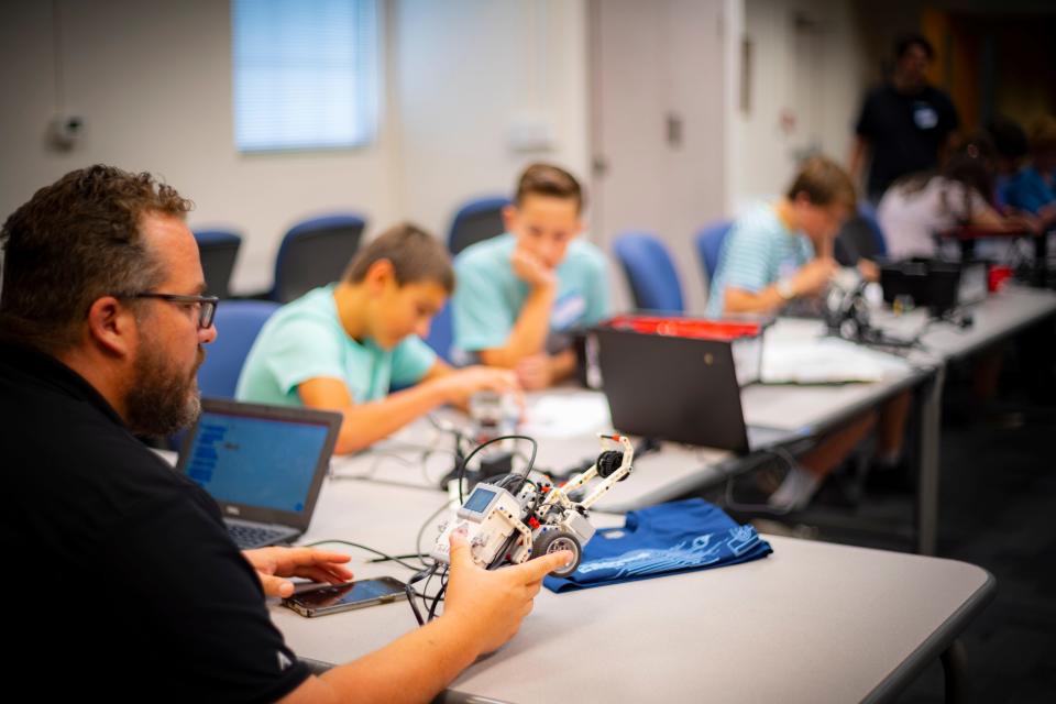 Students get to work on the first day of last week's Summer Robotics Camp hosted by  Florida Institute for Human and Machine Cognition.