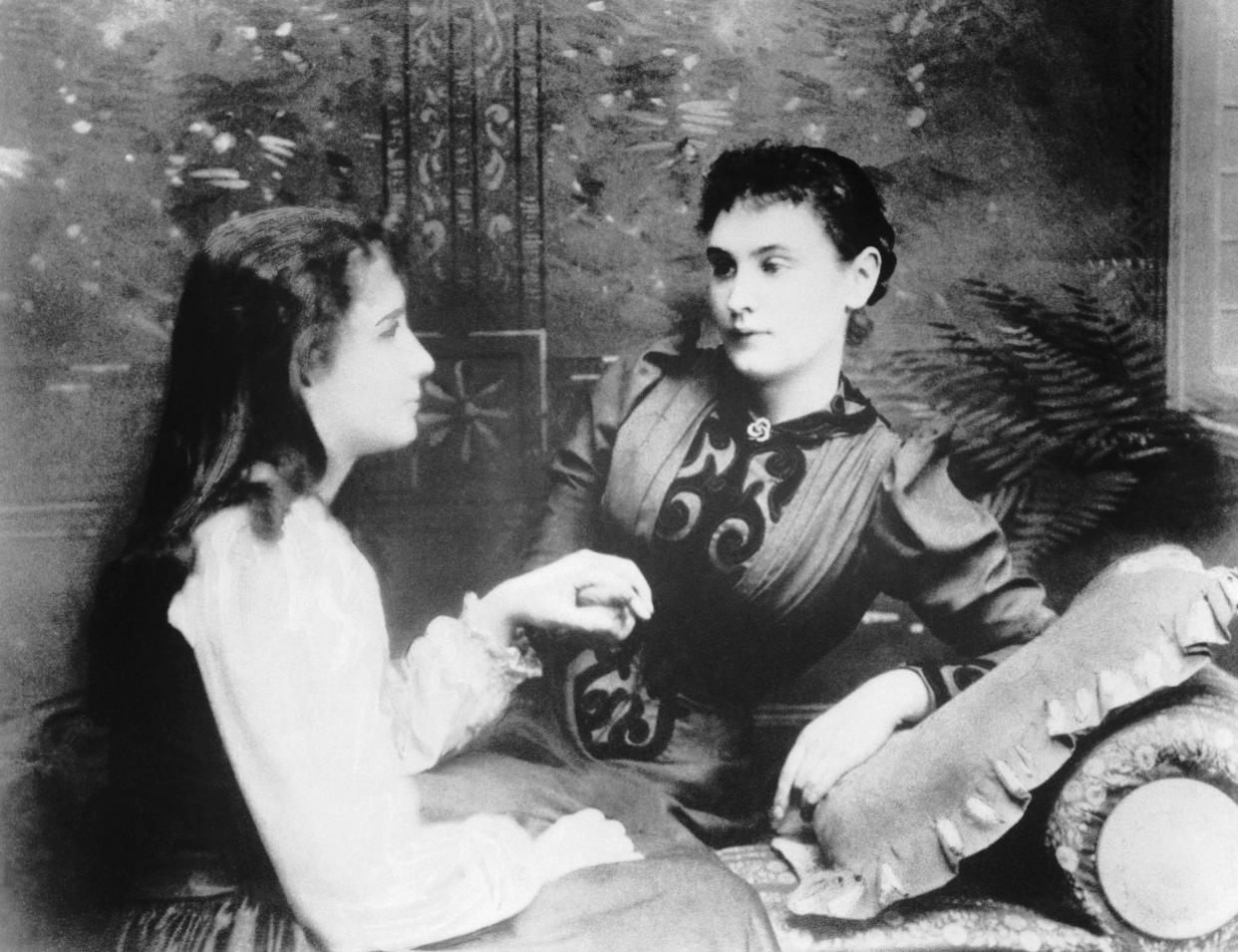 (Original Caption) Born on June 27, 1880, in Tuscumbia, Alabama, Helen Keller was stricken nineteen months later by a strange disease that left her both blind and deaf. She began a life of loneliness in the sudden silence and blackness of a strange world. On March 3, 1887, a twenty-one-year-old girl, Anne Sullivan, daughter of Irish immigrants, who had been half-blind herself as a child, arrived at the Keller's household. 