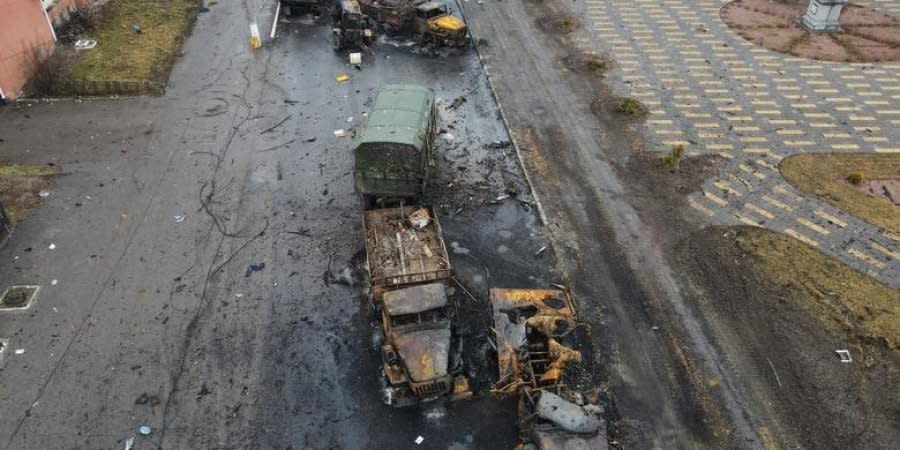 Destroyed equipment of the Russian invaders