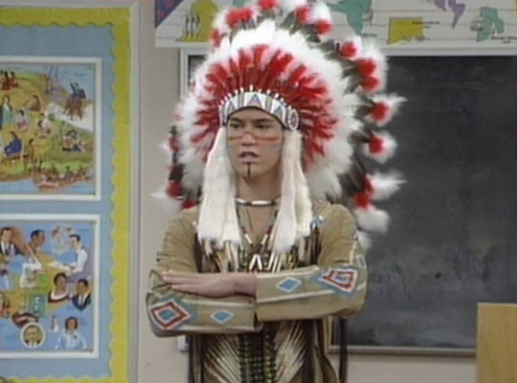 Mark-Paul Gosselaar Saved By The Bell indian headdress