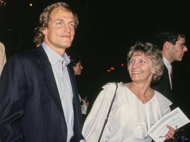 <p>Vinnie Zuffante/Getty</p> Woody Harrelson and Diane Harrelson attend a VIP screening of 'Indecent Proposal' on April 6, 1993.