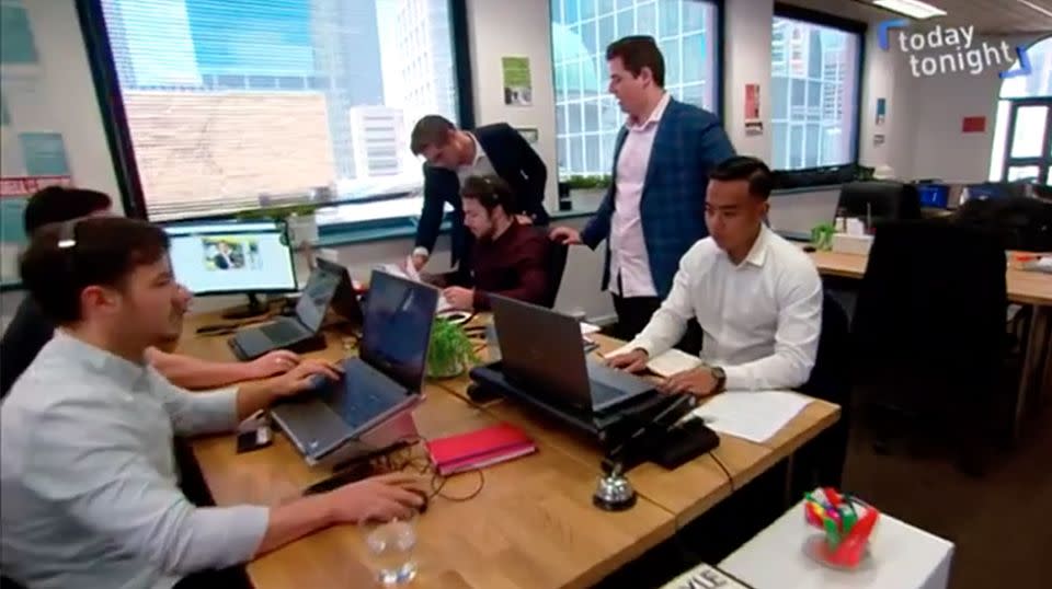 Four years on, Brandon now employs 100 full time staff in Australia and the United States, with their average just 25-years-old. Source: Today Tonight
