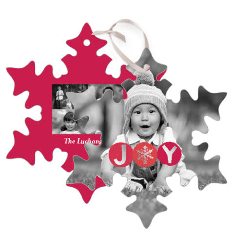 Joy Circles Snowflake Metal Ornament
