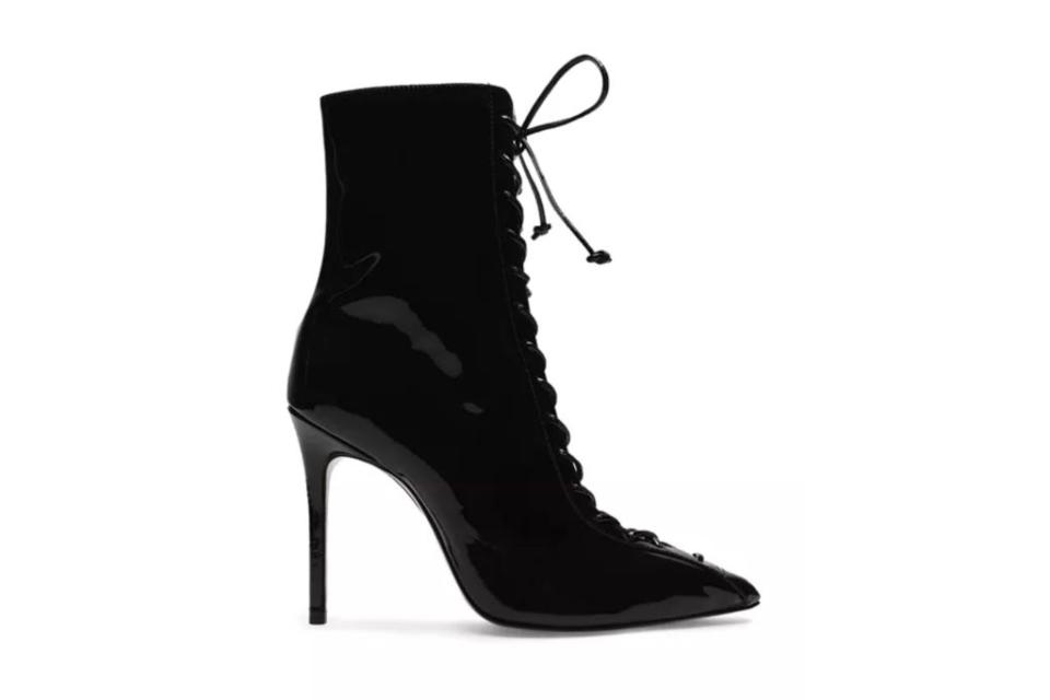 Schutz, Anaiya Lace Up High Heel Bootie, black booties