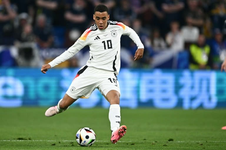 El centrocampista alemán Jamal Musiala durante el partido del grupo A de la Eurocopa-2024 entre Alemania y Escocia, en el Munich Football Arena de Múnich, el 14 de junio de 2024 (Fabrice COFFRINI)