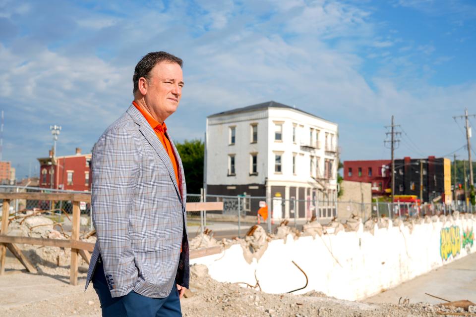 Berding on the site of the future mixed-use district in the West End, set to open in 2026.