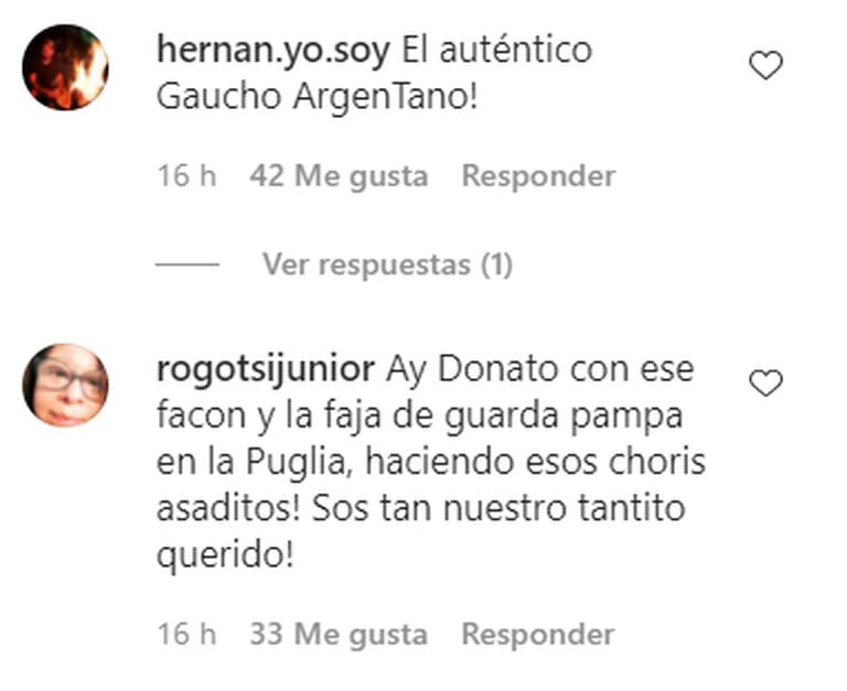 Los seguidores de Donato de Santis celebraron la receta argentina que el chef preparó en Italia