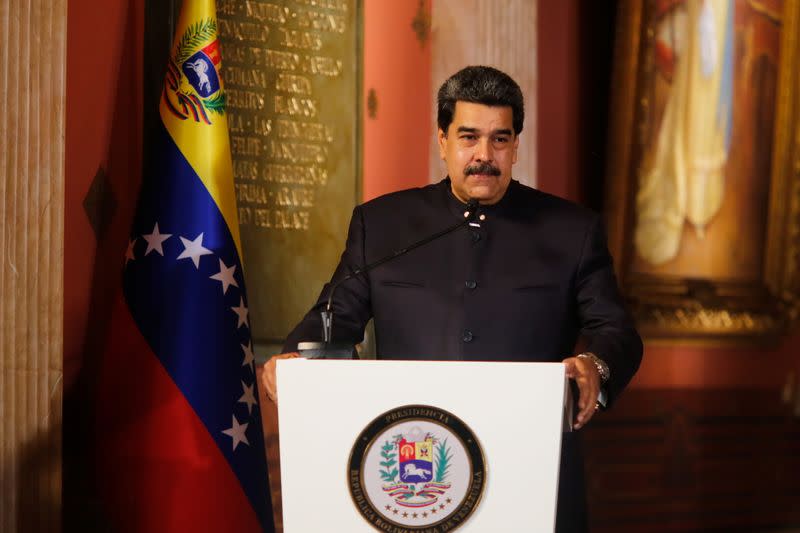 Venezuela's President Nicolas Maduro speaks at the closing session of Venezuela's Constituent National Assembly in Caracas