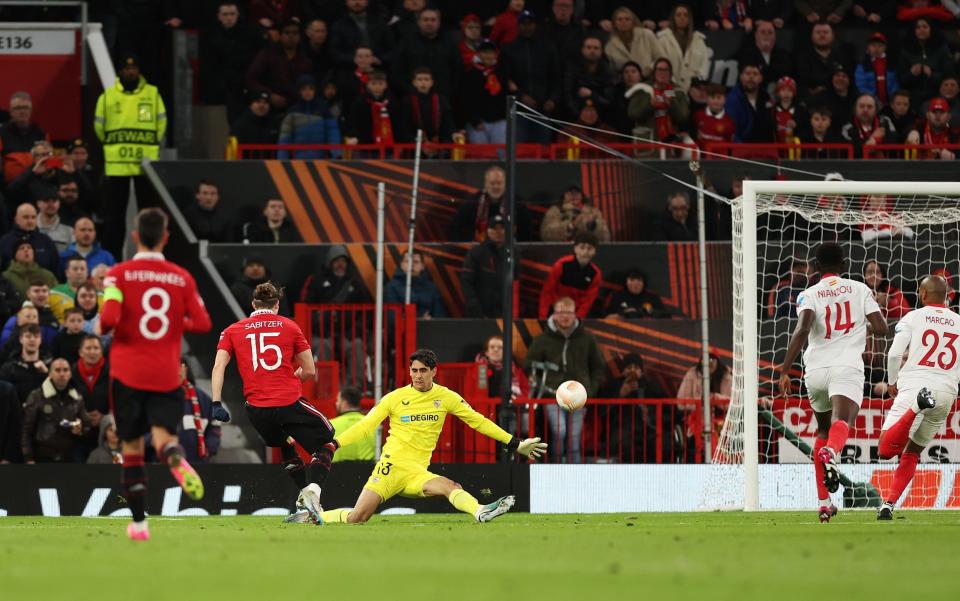 Marcel Sabitzer scores Manchester United's second - Getty Images/Catherine Ivill