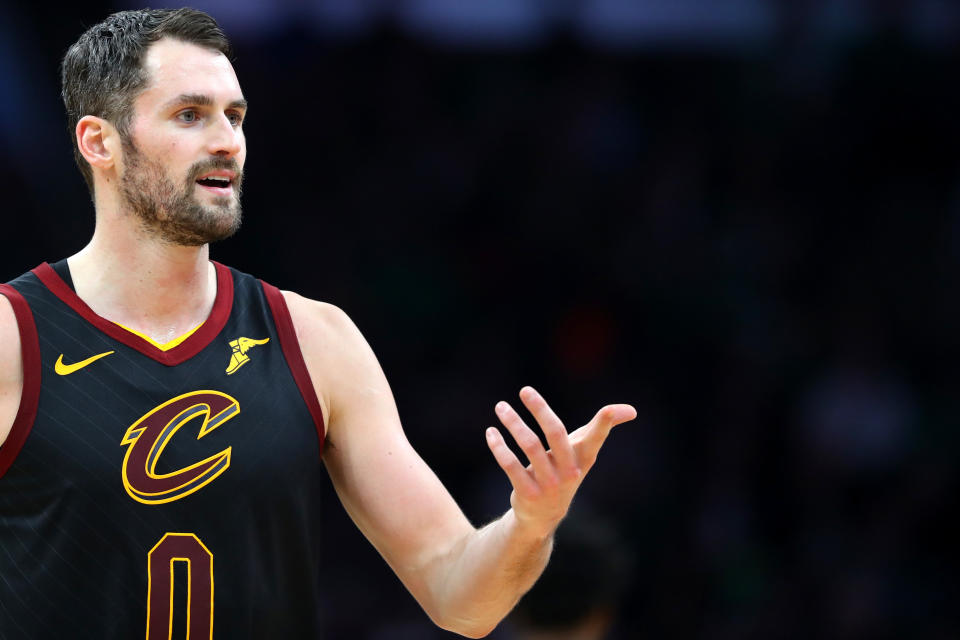 Kevin Love denied a report of a Jimmy Butler-esque outburst, but admitted he could have behaved better recently. (Maddie Meyer/Getty Images)