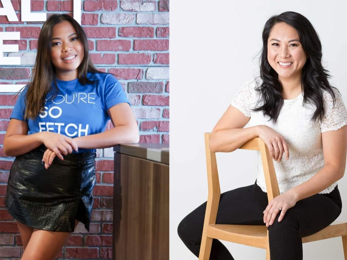 Alberta CEOs Shelvie Fernan, left, and Lourdes Juan were among the four winners of the 2022 HerStory pitch competition, earning thousands of dollars in investment for their companies.  (Submitted by Shelvie Fernan, submitted by Lourdes Juan - image credit)