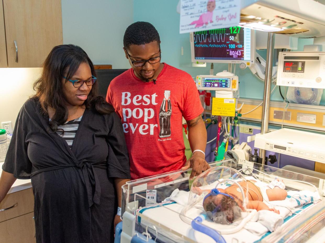 Christina Brown was born on the anniversary of the 9/11 attacks at 9:11pm weighing 9lb 11oz: Bronson Worthy