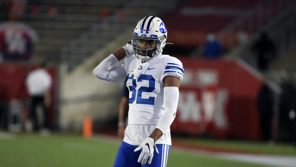 BYU CB Chris Wilcox has a long injury history but possesses nearly ideal NFL traits for his position. (AP Photo/Eric Christian Smith)