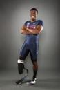 Paralympic sprinter Jerome Singleton poses for a portrait during the 2012 U.S. Olympic Team Media Summit in Dallas, May 15, 2012.