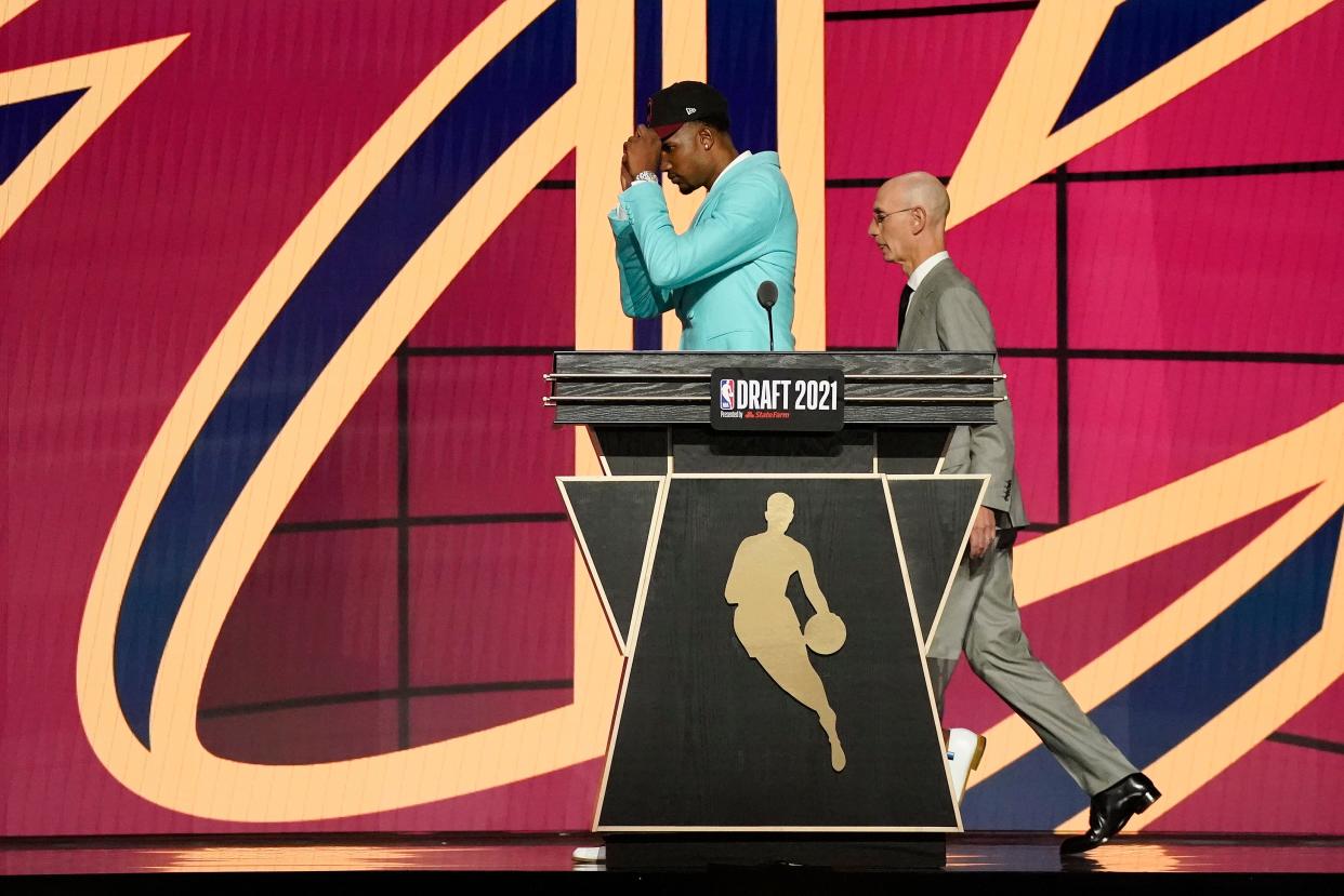 Last year, the Cavaliers drafted Evan Mobley with the third pick in the NBA Draft. On Tuesday night, the Cavs got no luck in the draft lottery and will keep the 14th overall pick. [Corey Sipkin/Associated Press file]