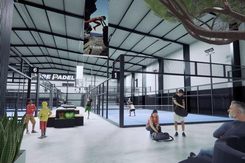 An artist's impression of what the Pure Padel indoor club will look like