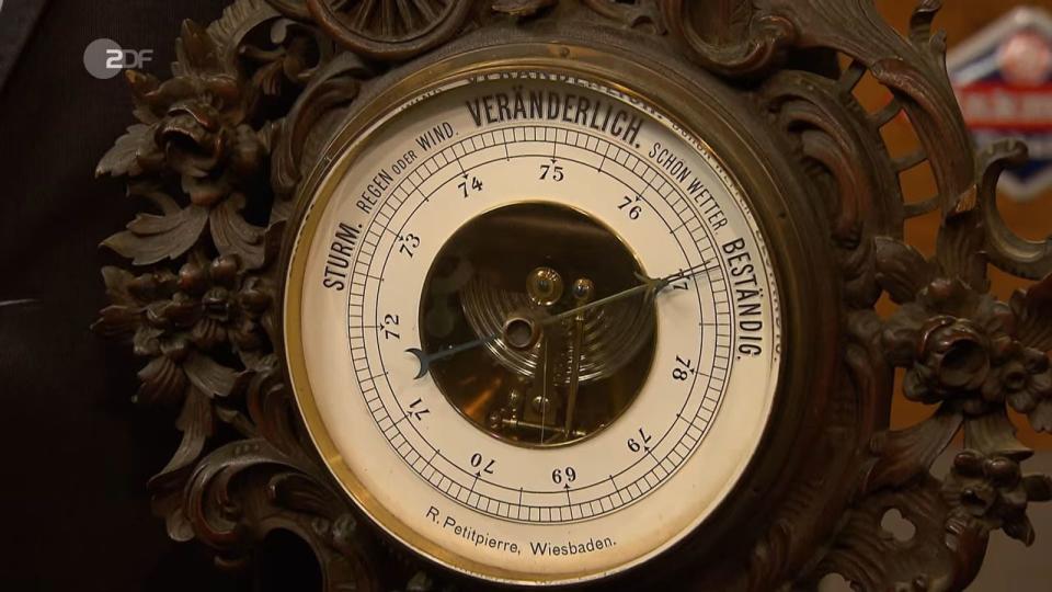 Das Aneroid-Barometer aus der Zeit um 1900 hatte einen Wert von 250 bis 300 Euro. (Bild: ZDF)