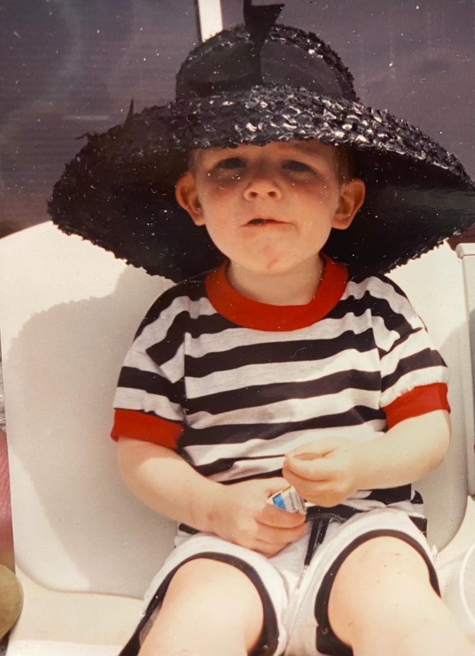 A 3-year-old Conor Daly sits in his mom, Beth Boles', suite at the Indianapolis 500.