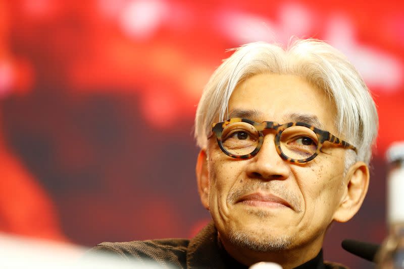 FILE PHOTO: Composer Ryuichi Sakamoto and member of the jury for the upcoming 68th Berlinale International Film Festival attends a news conference in Berlin