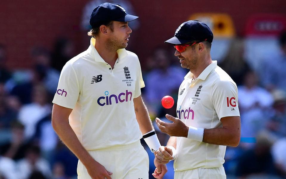 Stuart Broad is younger than James Anderson - but must prove his worth to prevent his career ending earlier - AFP VIA GETTY IMAGES