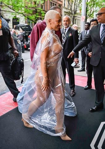 <p>BACKGRID</p> Doja Cat arriving at the Mark Hotel on May 6.