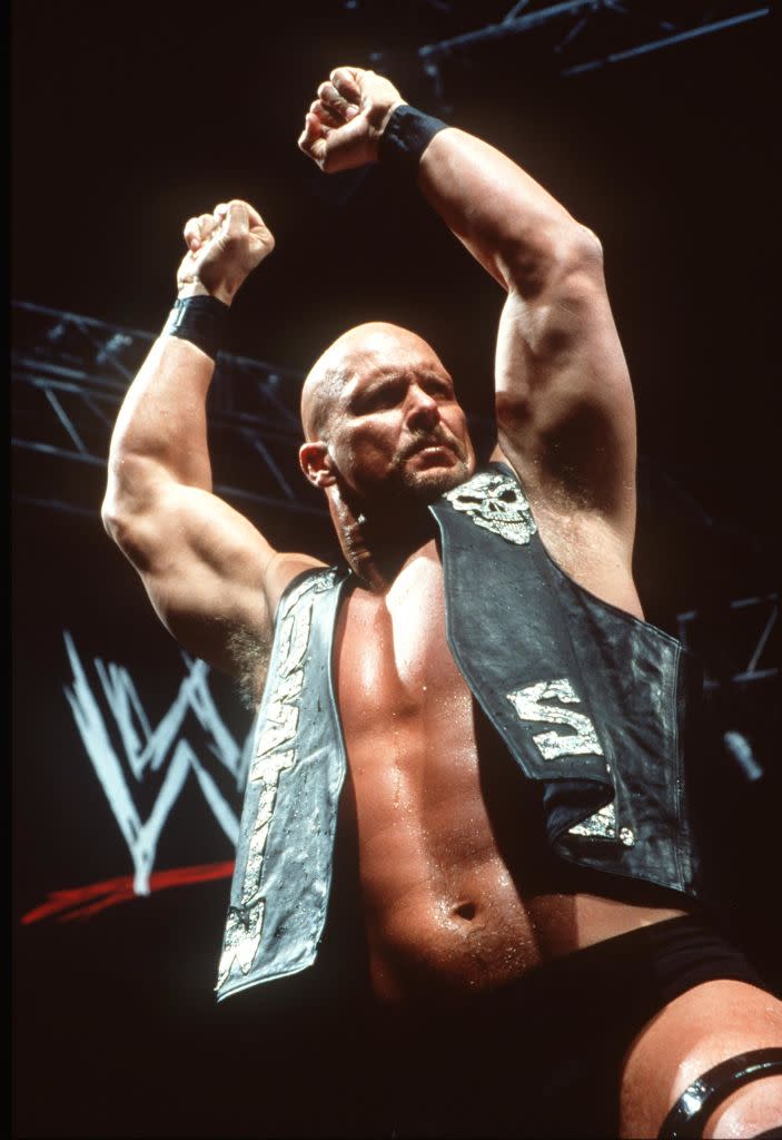 World Wrestling Federation wrestler "Stone Cold" Steve Austin. (Photo By Getty Images)