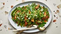 Miso-curry paste and handfuls of charred green beans and peas transform skinless, boneless chicken breasts into a highly craveable stir-fry that comes together fast for busy weeknights. <a href="https://www.bonappetit.com/recipe/chicken-and-beans-stir-fry?mbid=synd_yahoo_rss" rel="nofollow noopener" target="_blank" data-ylk="slk:See recipe." class="link ">See recipe.</a>