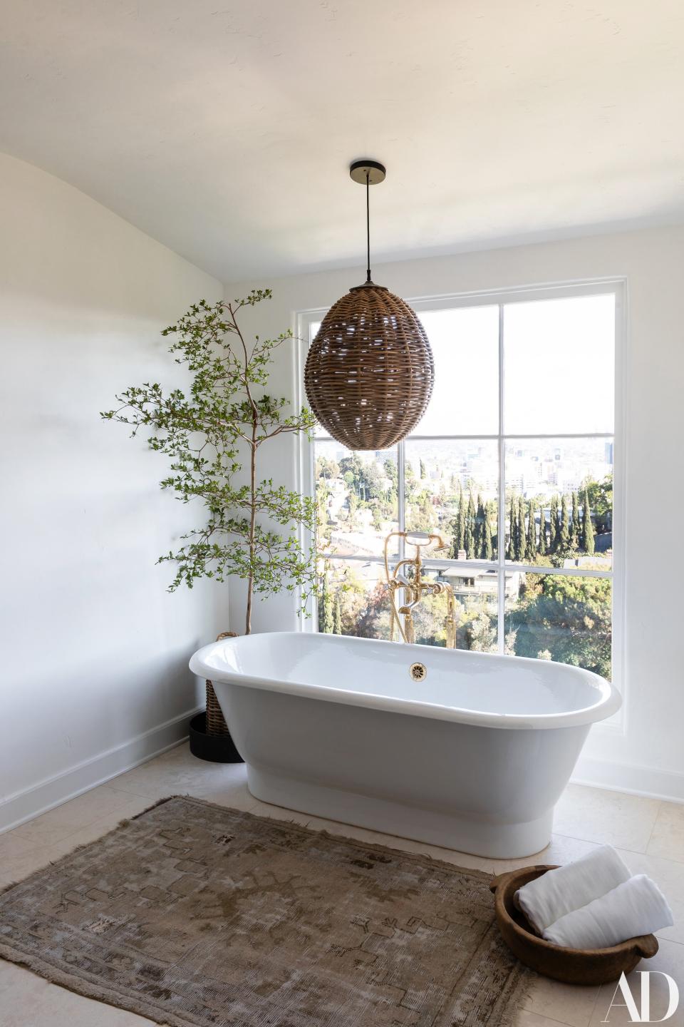 “I love a good tub, and that view saves me,” Tisdale says. “I’ve never lived in the Hills before. It gives me a good perspective on life. I look outside and remember how small I am.”