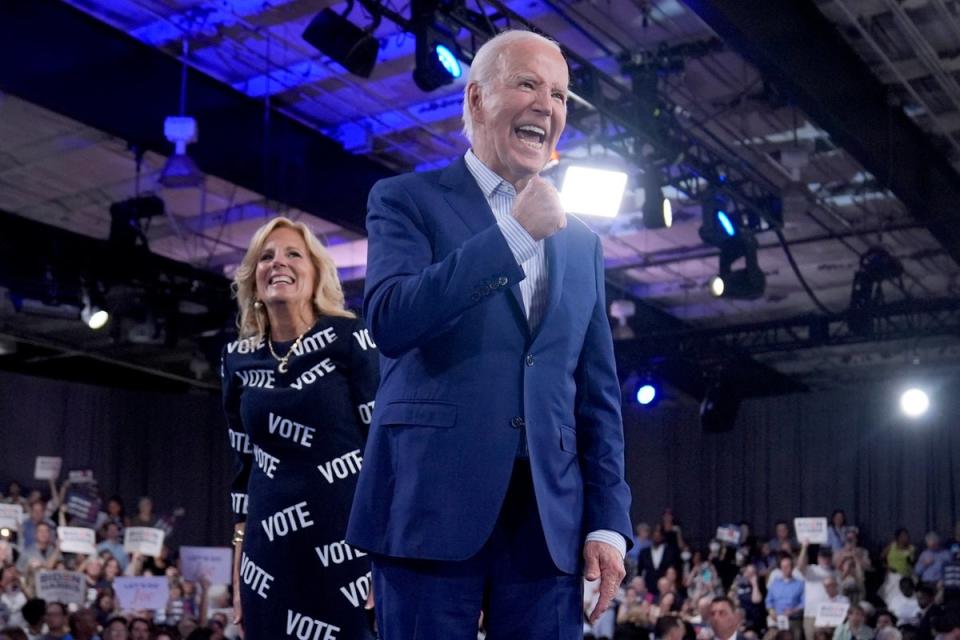 Biden came out swinging on Friday after a bad debate performance the night before (AP)