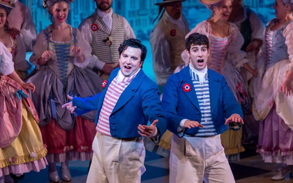 William Morgan and Mark Nathan in The Gondoliers, Scottish Opera 2021