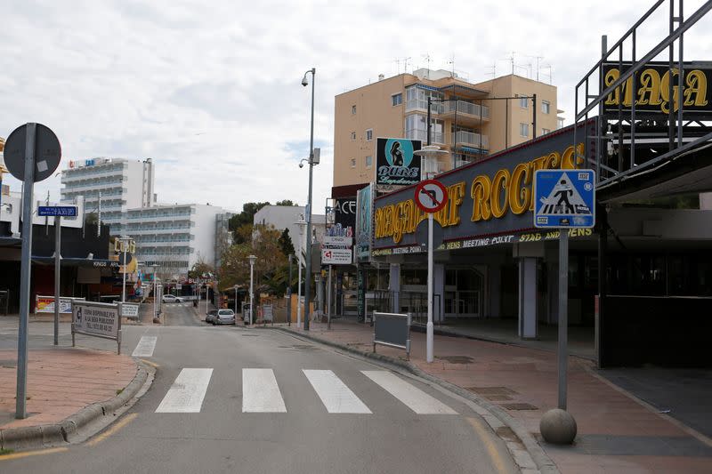 General view of the Punta Ballena street in Magaluf during the coronavirus disease (COVID-19) outbreak in Mallorca