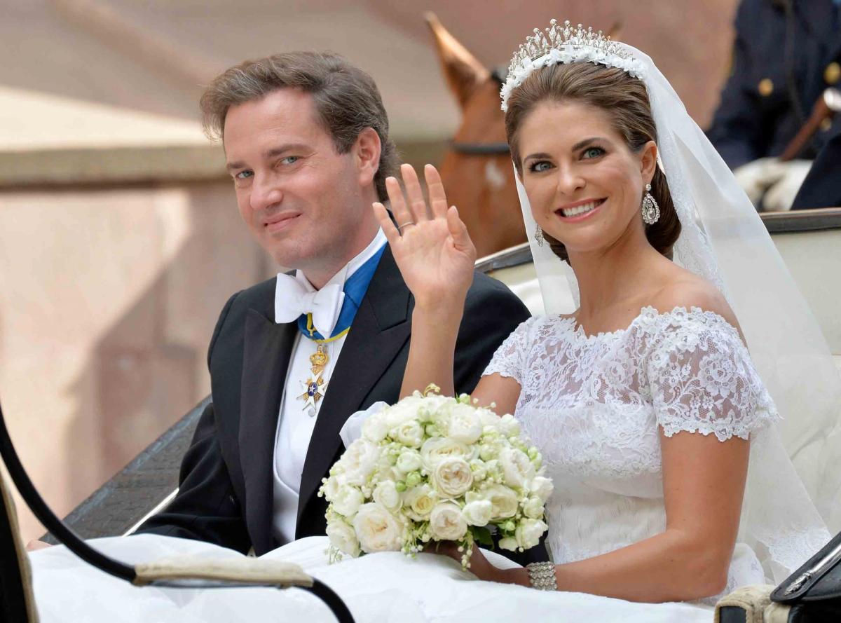 The wedding dress of Princess Madeleine of Sweden designed by