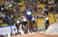 Kenya's Asbel Kiprop (C) competes in the men's 1500m race during the Diamond League meeting in Doha, on May 6, 2016