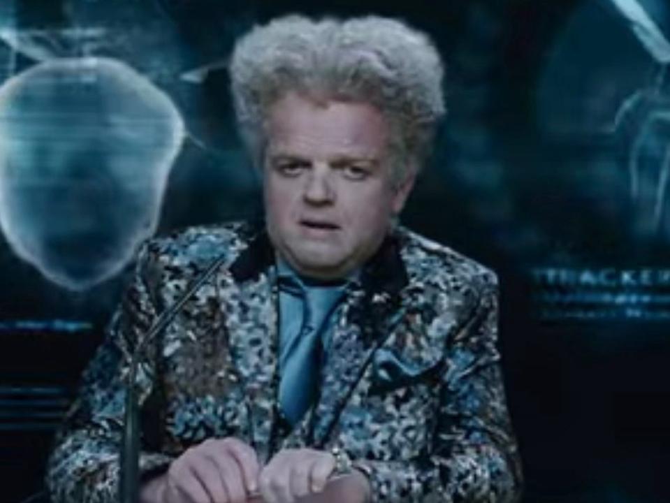 Toby Jones as Claudius and Stanley Tucci as Caesar in "The Hunger Games."