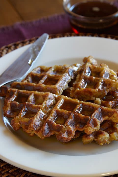 Leftover Stuffing Waffles