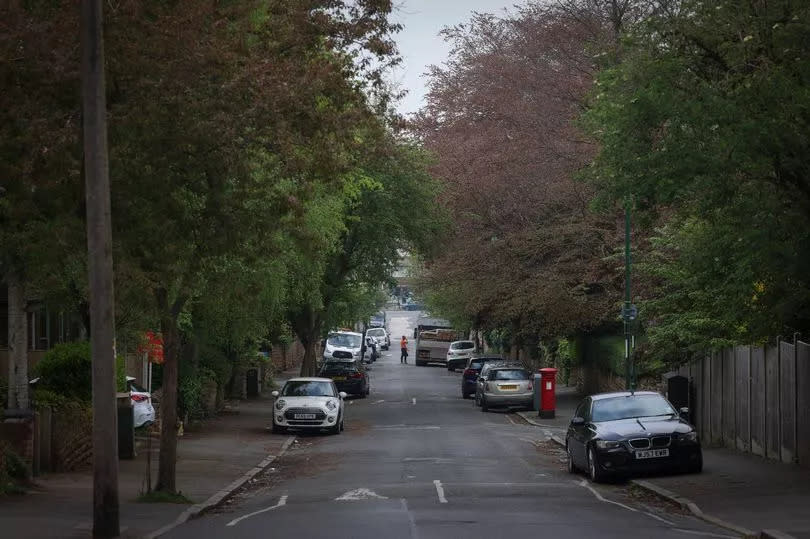 Ebers Road in Nottingham, with cars seen parked on either side