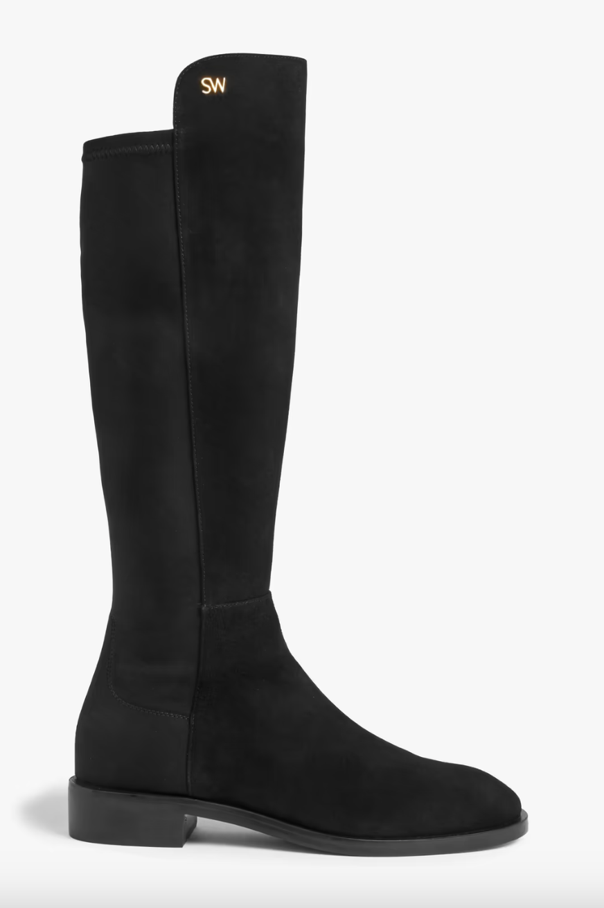 Stuart Weitzman Keelan City Suede and Neoprene Knee Boots (Photo via The Outnet)