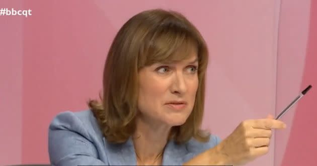 BBC presenter Fiona Bruce interacting with an audience member who did vote for Brexit (Photo: BBC Question Time)