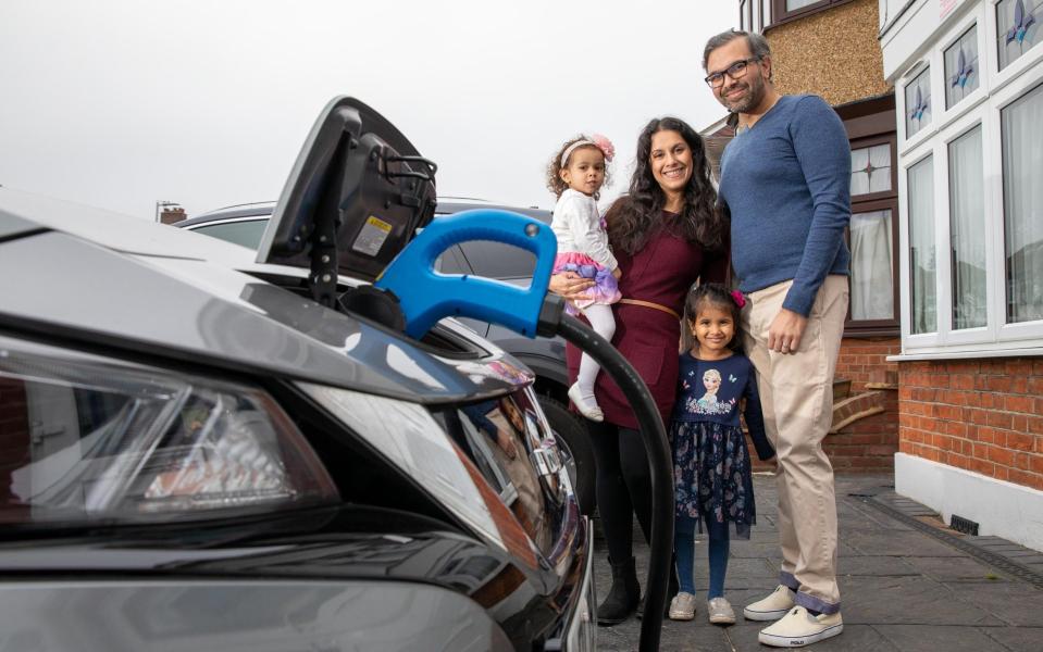 Reshma and Shilpen Patel with their daughters - Daniel Jones