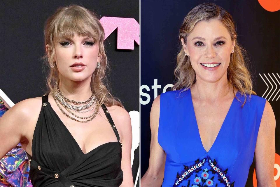 <p>Axelle/Bauer-Griffin/FilmMagic, Matt Winkelmeyer/Getty </p> (L) Taylor Swift Taylor Swift attends the 2023 MTV Video Music Awards in September 2023 in New Jersey (R) Julie Bowen at the Step Up Inspiration Awards in Los Angeles on October 6, 2023 