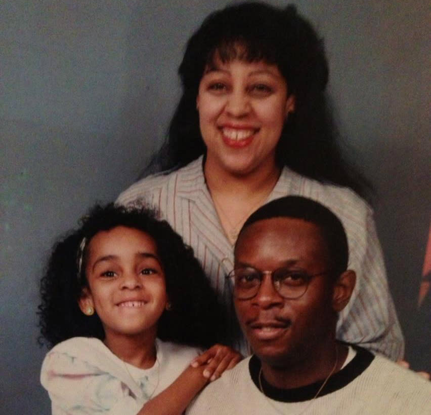 Natasha Alford with her parents in Rochester, New York in 1991. (Natasha Alford)