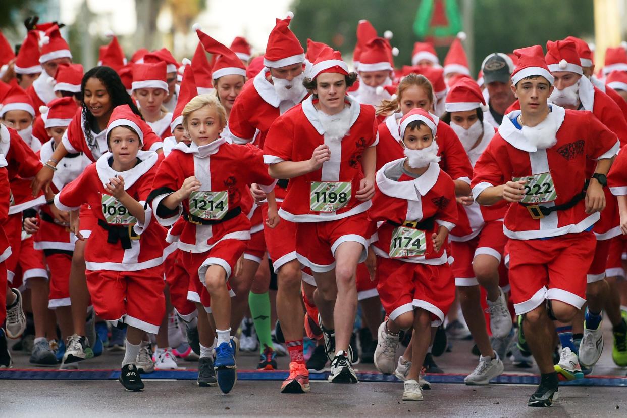 Dress up in your best Santa suit and take part in one of the area's Santa 5Ks.