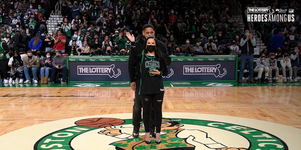 Swansea resident Yanire Mendes was honored as a Hero Among Us during the Jan. 15 Boston Celtics game against the Chicago Bulls for her selfless, life-saving actions.