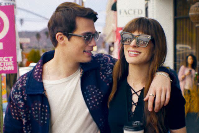 <p> Amazon MGM Studios</p> Nicholas Galitzine (left) and Anne Hathaway in 'The Idea of You'